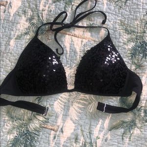 Sequin push up swim top